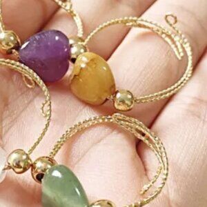 3 Piece Natural Stone Ring